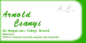 arnold csanyi business card