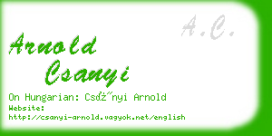 arnold csanyi business card